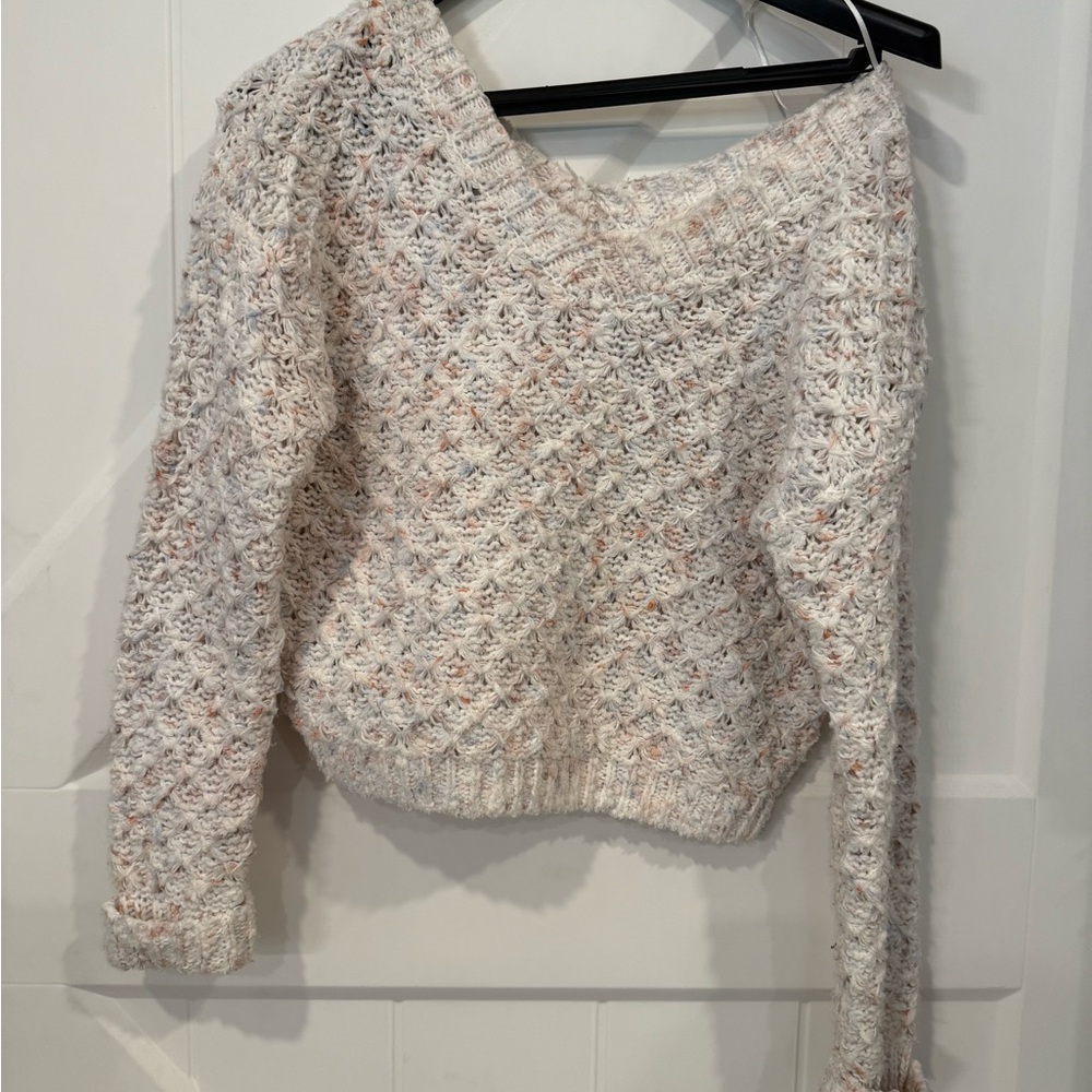 Jessica Simpson Off-the-Shoulder Cream Sweater
